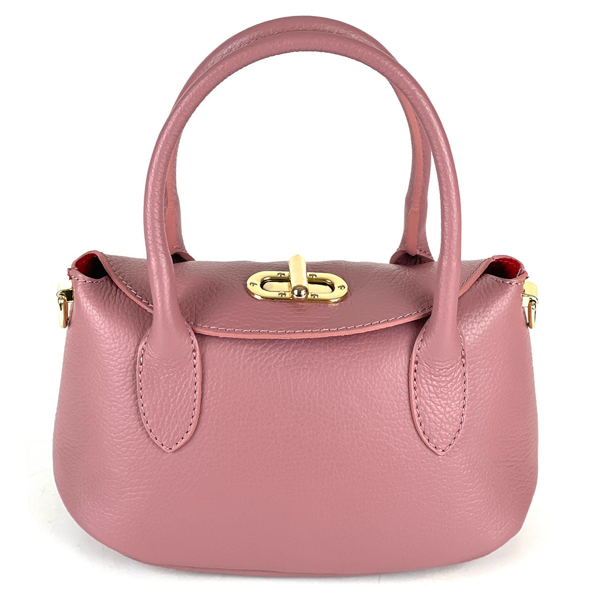 Ambra Compact Leather Top Handle Bag - Made In Italy