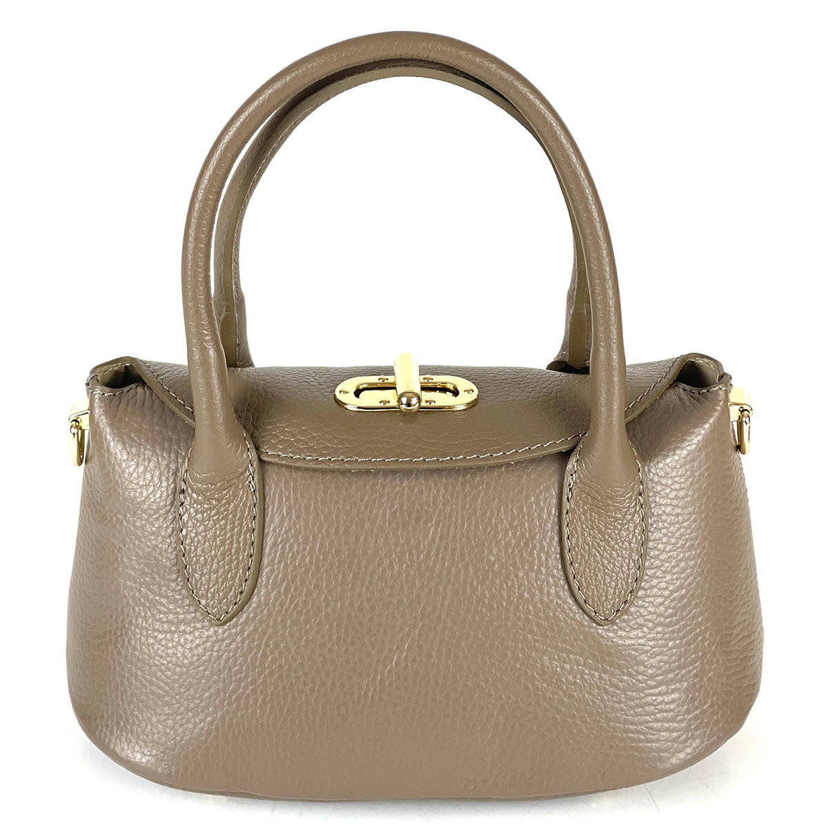 Ambra Compact Leather Top Handle Bag - Made In Italy
