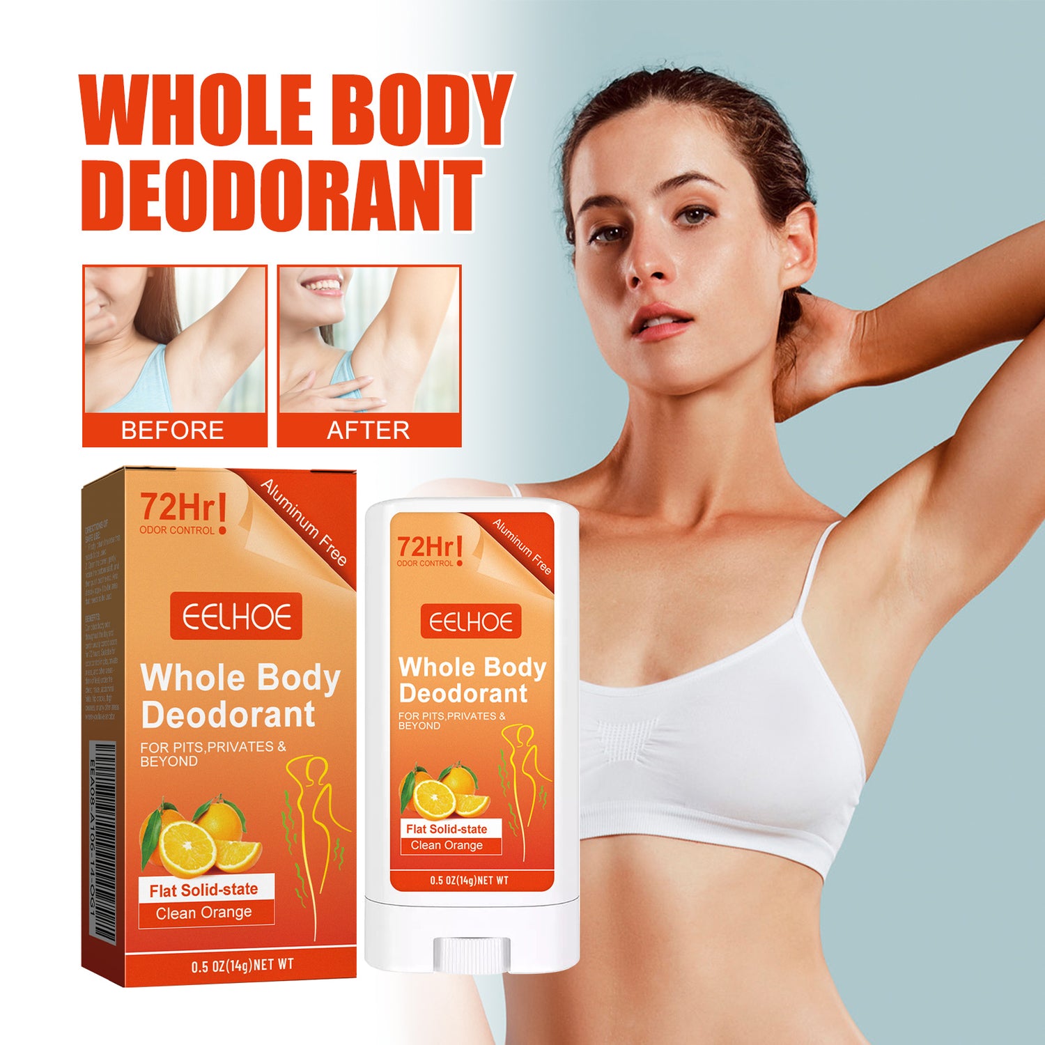 Body Care Stick, Summer Refreshing Anti-Perspirant Clean Armpit Odor Long-Lasting Portable Deodorant Stick