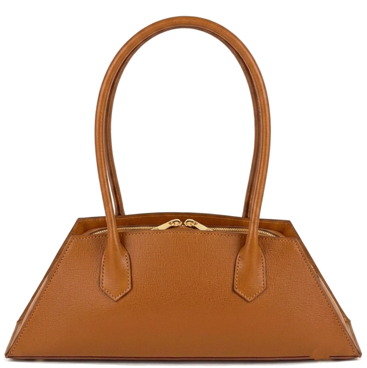 Vivara Structured Horizontal Shoulder Bag - Made In Italy