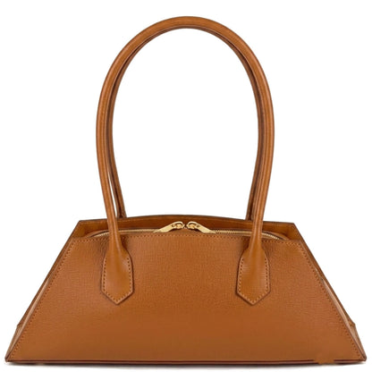 Vivara Structured Horizontal Shoulder Bag - Made In Italy