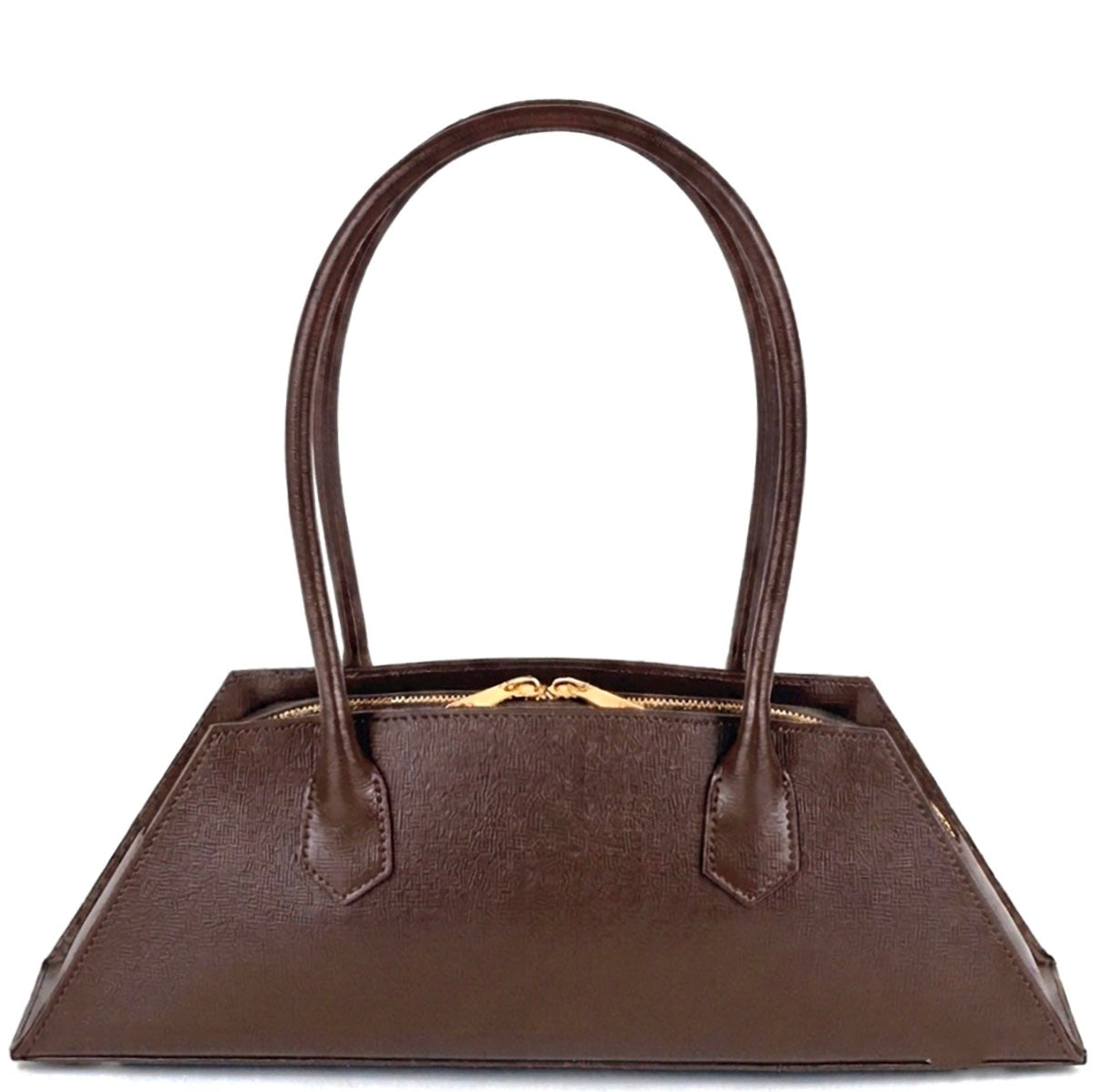 Vivara Structured Horizontal Shoulder Bag - Made In Italy