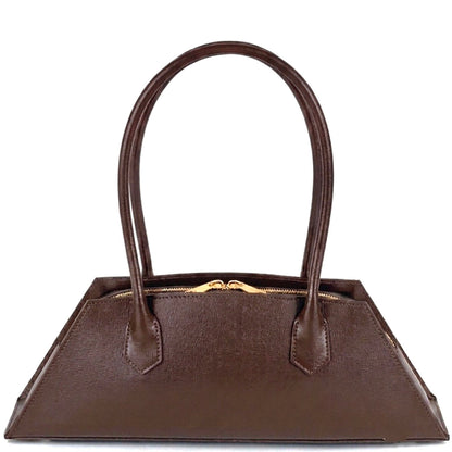 Vivara Structured Horizontal Shoulder Bag - Made In Italy