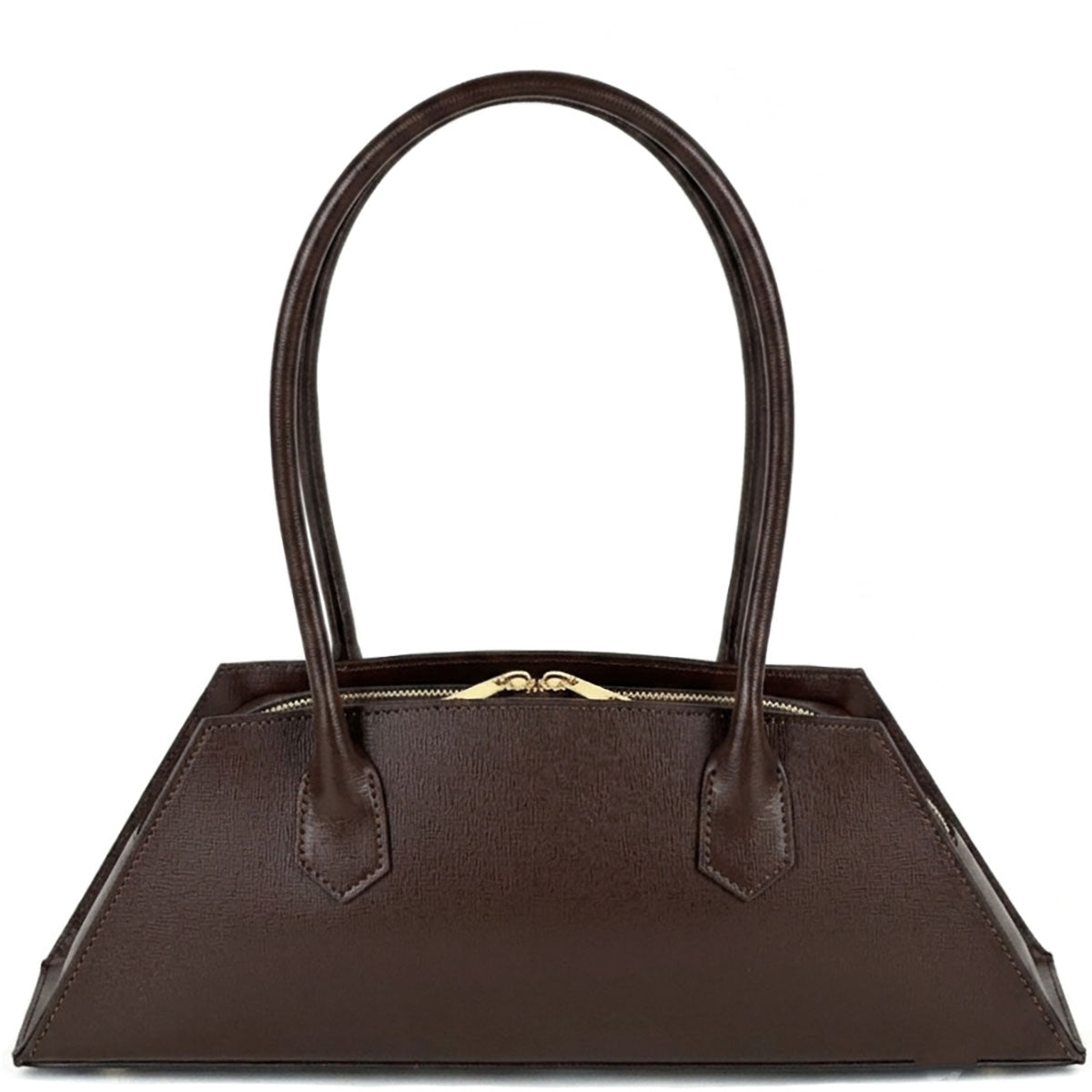 Vivara Structured Horizontal Shoulder Bag - Made In Italy