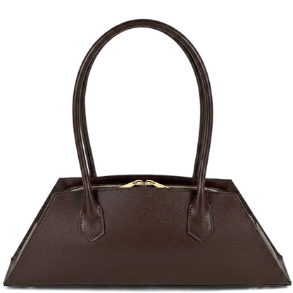 Vivara Structured Horizontal Shoulder Bag - Made In Italy