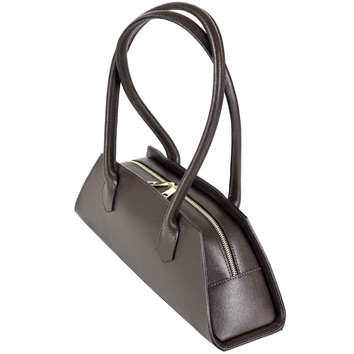 Vivara Structured Horizontal Shoulder Bag - Made In Italy