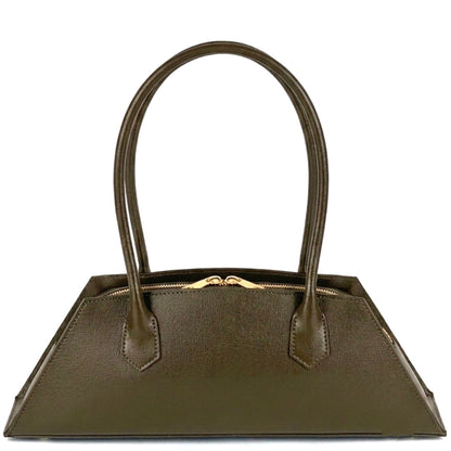 Vivara Structured Horizontal Shoulder Bag - Made In Italy