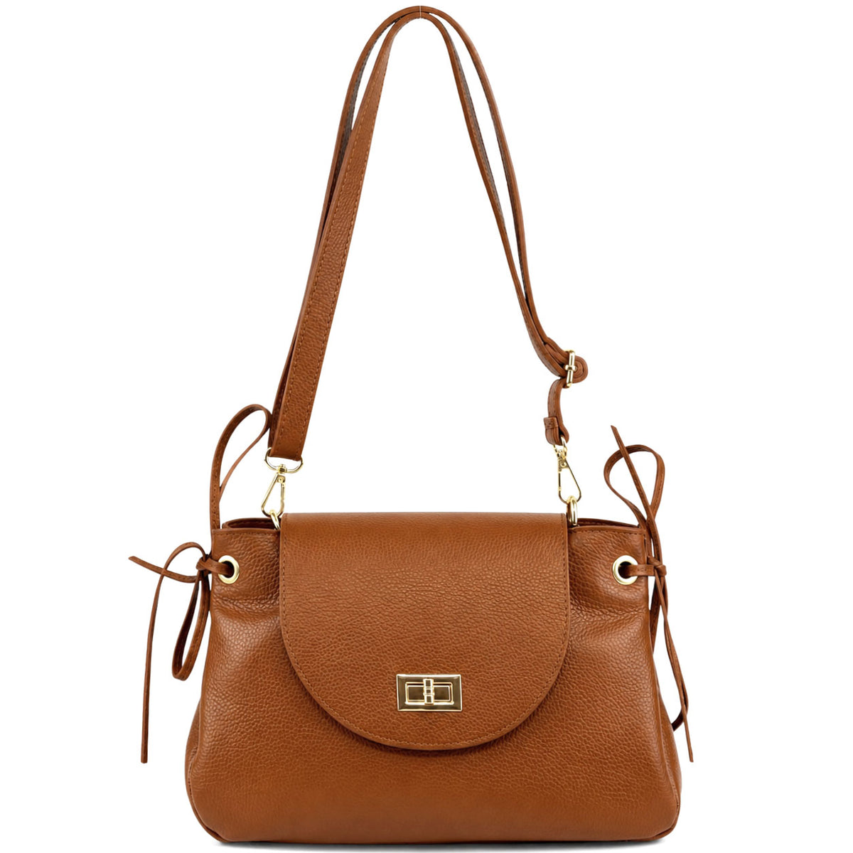 Gioia Structured Flap Shoulder Bag - Made In Italy
