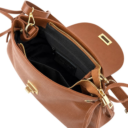 Gioia Structured Flap Shoulder Bag - Made In Italy