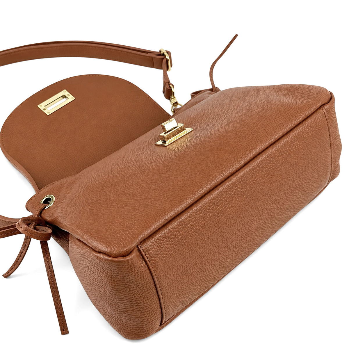 Gioia Structured Flap Shoulder Bag - Made In Italy