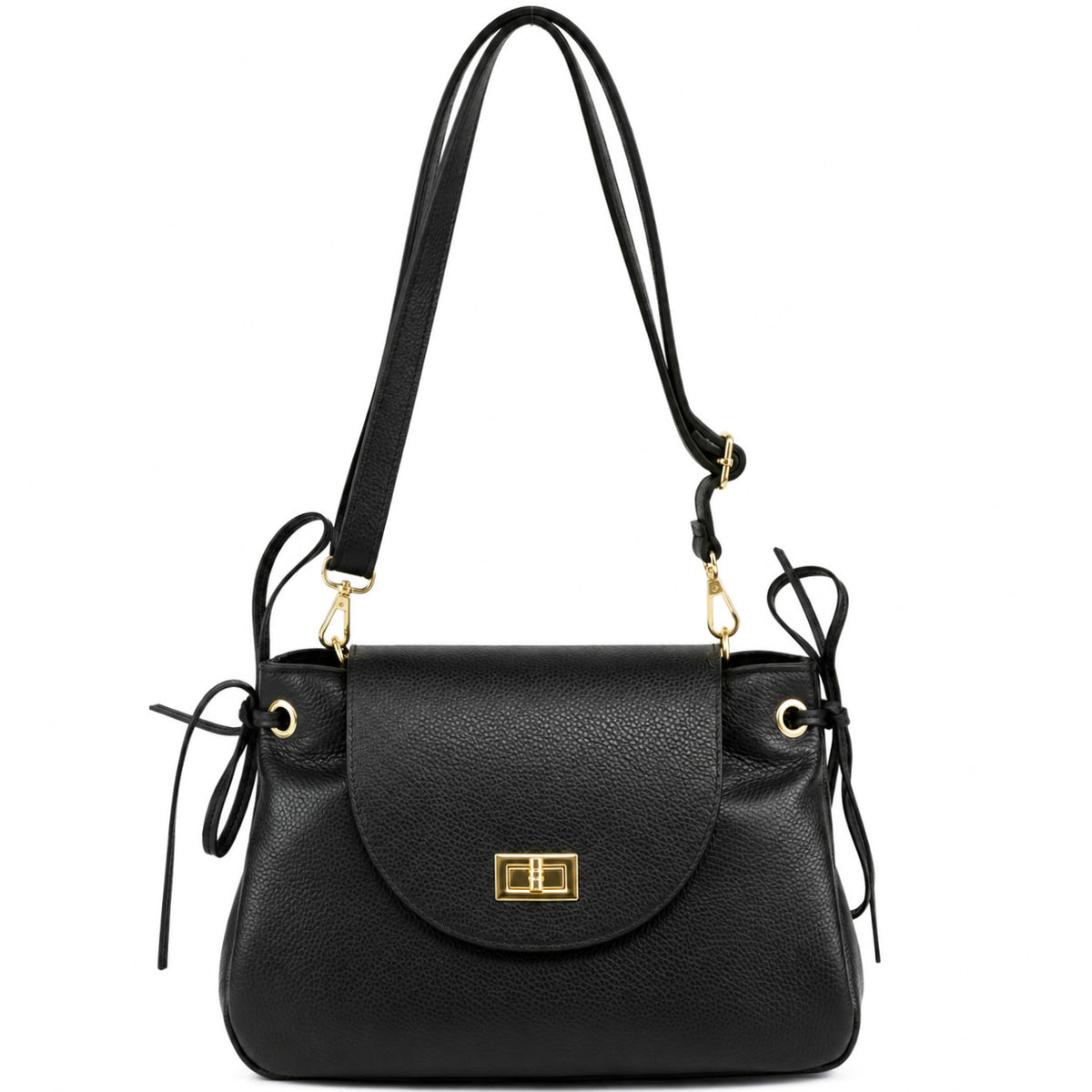 Gioia Structured Flap Shoulder Bag - Made In Italy