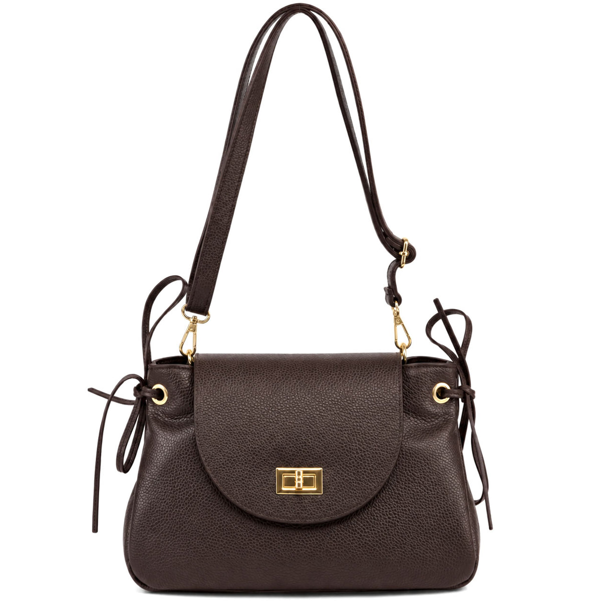 Gioia Structured Flap Shoulder Bag - Made In Italy
