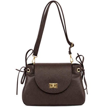 Gioia Structured Flap Shoulder Bag - Made In Italy