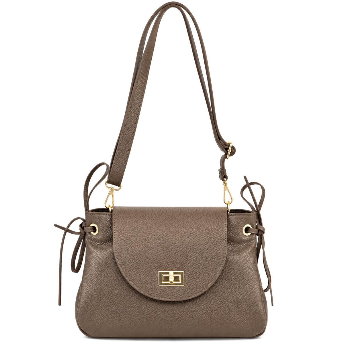 Gioia Structured Flap Shoulder Bag - Made In Italy
