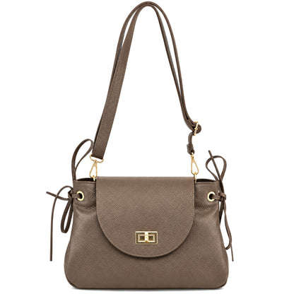 Gioia Structured Flap Shoulder Bag - Made In Italy