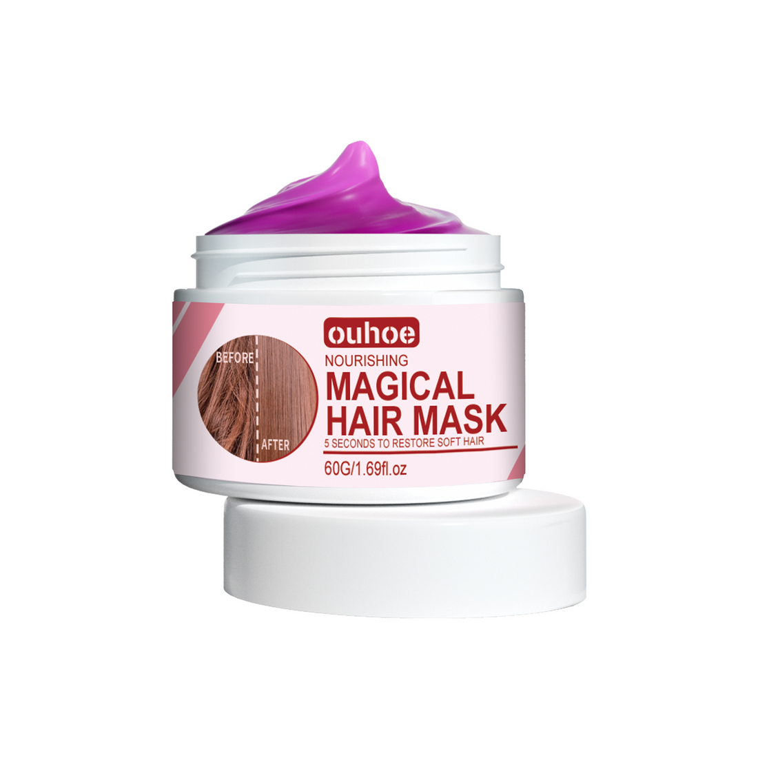 OUHOE Keratin Repair Hair Mask, Free Steam Repair Silk Smooth Hot Dyeing Moisturizing Care Hair Mask