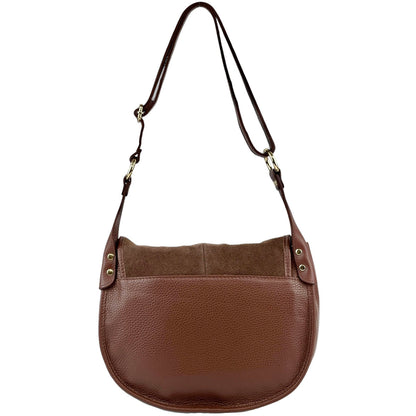 Lauren Italian Suede Saddle Shoulder Bag - Made In Italy