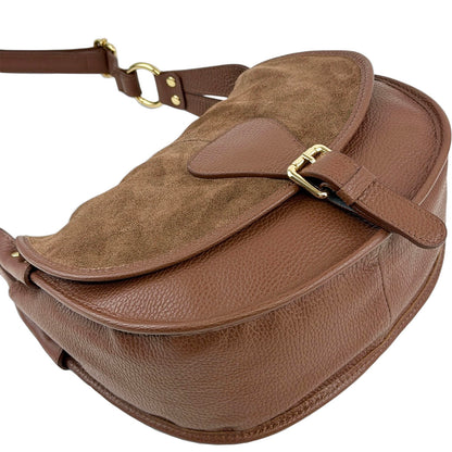 Lauren Italian Suede Saddle Shoulder Bag - Made In Italy