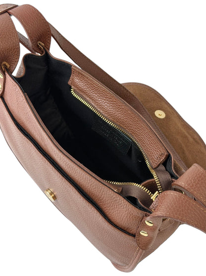 Lauren Italian Suede Saddle Shoulder Bag - Made In Italy