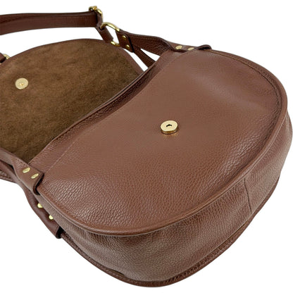 Lauren Italian Suede Saddle Shoulder Bag - Made In Italy