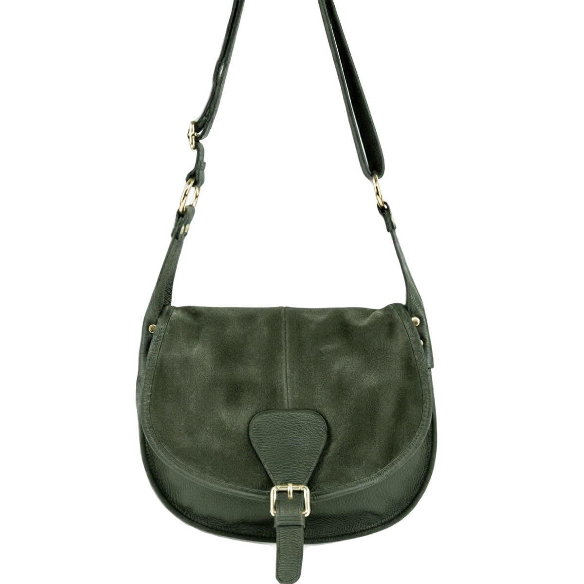 Lauren Italian Suede Saddle Shoulder Bag - Made In Italy