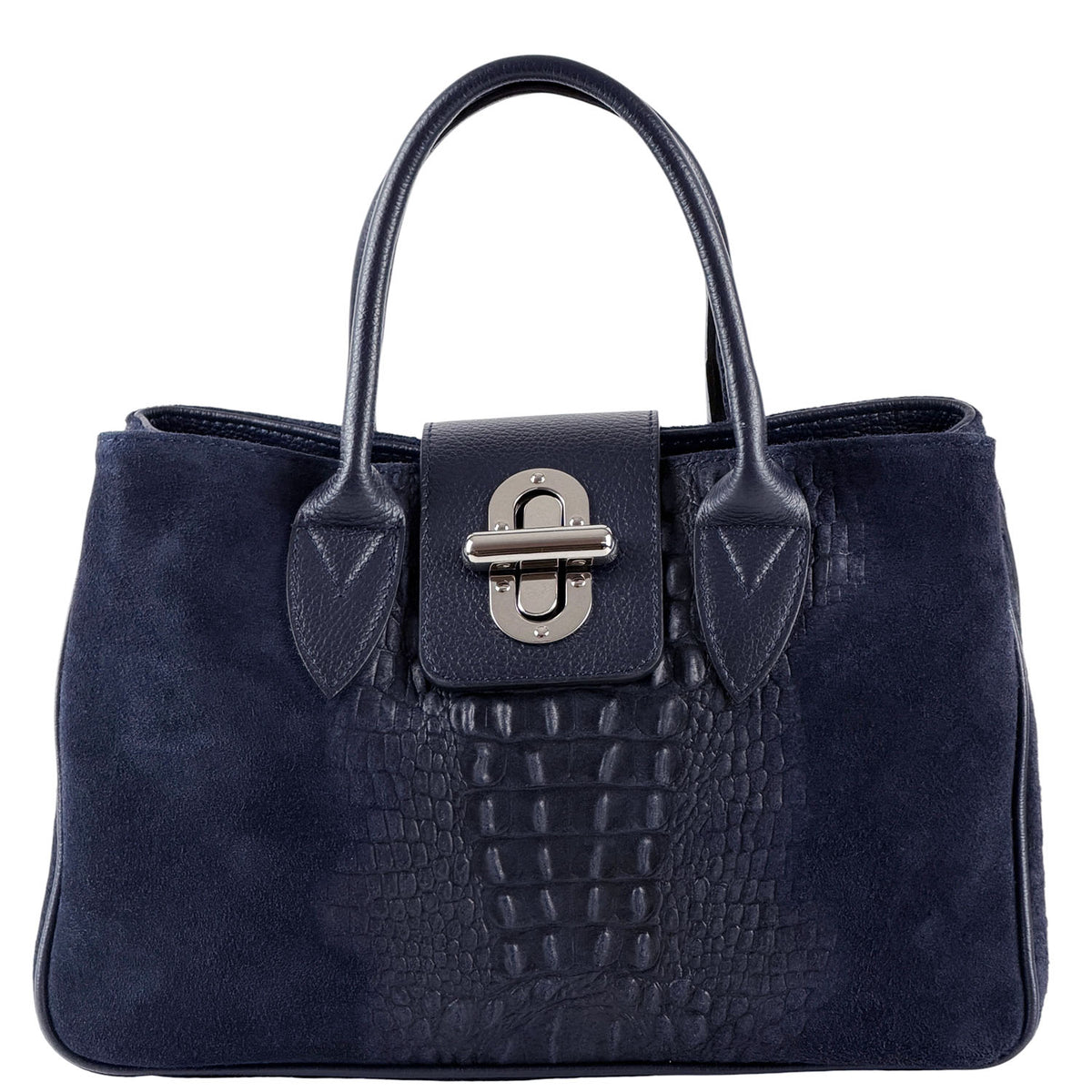 Alberta Structured Suede Satchel - Made In Italy