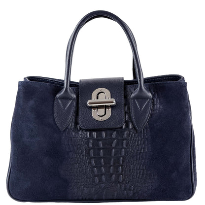 Alberta Structured Suede Satchel - Made In Italy