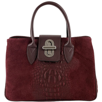 Alberta Structured Suede Satchel - Made In Italy