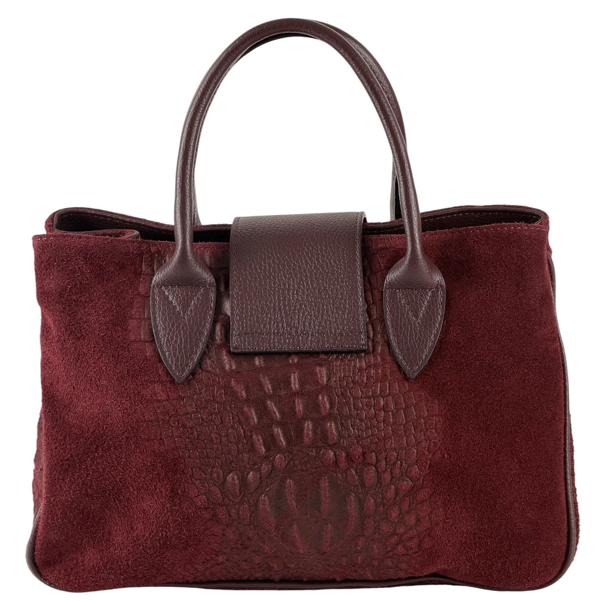 Alberta Structured Suede Satchel - Made In Italy