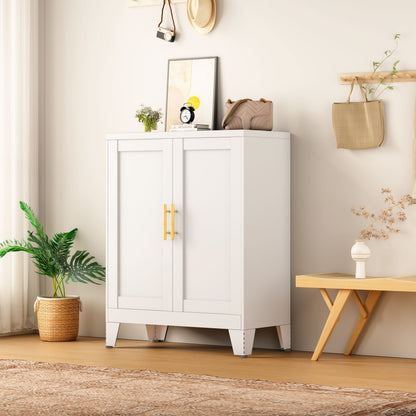 35.83&quot; Metal Storage Cabinet Sideboard with Adjustable Shelf and Double Doors