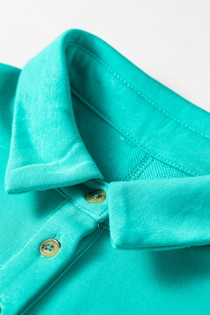 Sea Green Relaxed Fit Polo T Shirt Dress