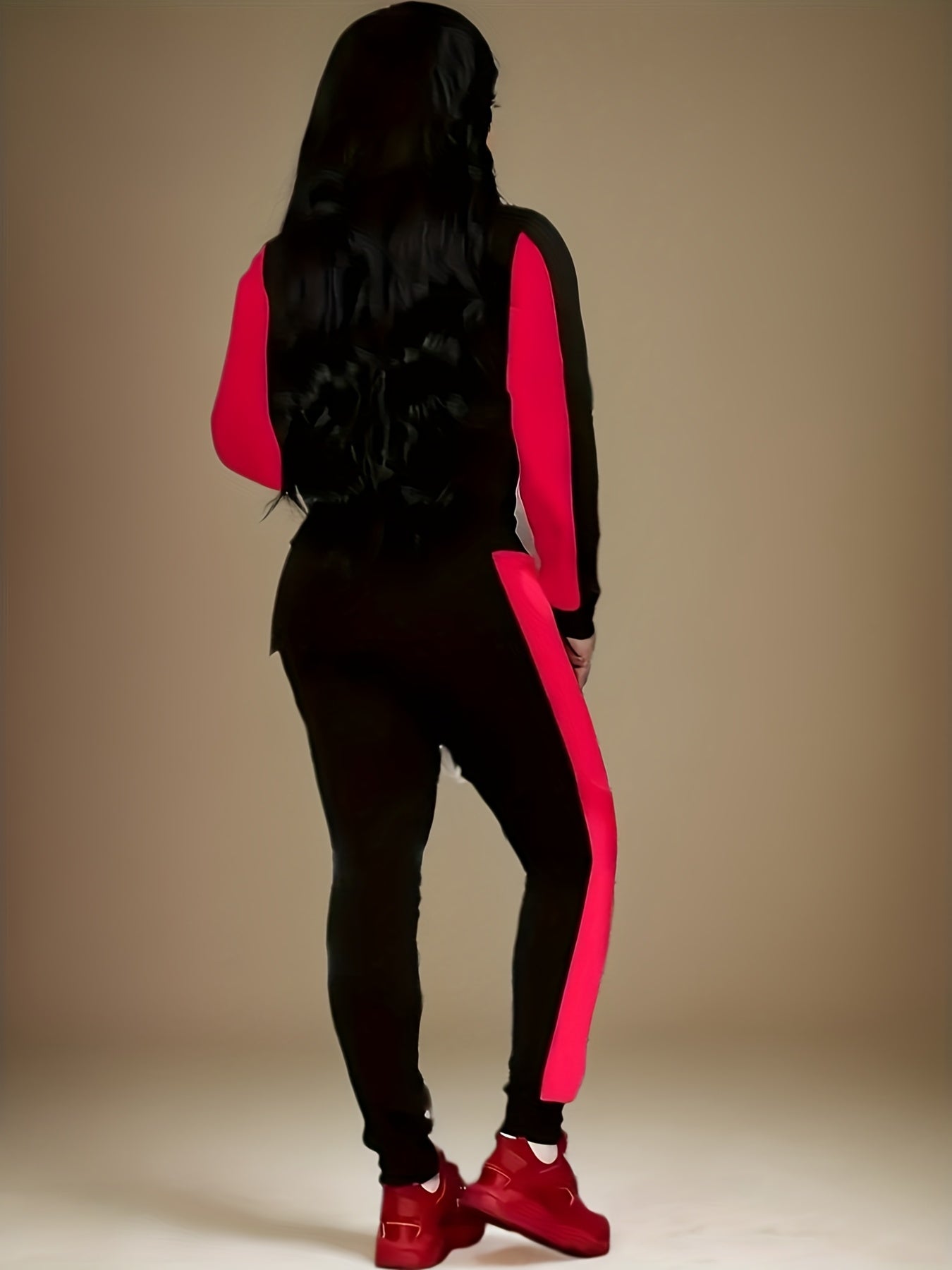 2025 Red &amp; Black Camo Hoodie Set | Women&