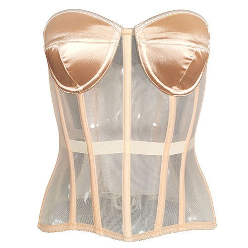 Early spring perspective mesh thin shaping corset, European and American women&