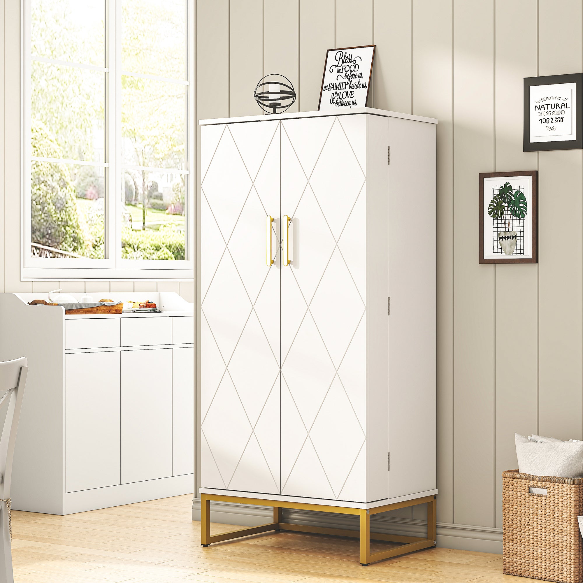 51&quot; Office Cabinet with Adjustable Shelves, Office Organization Storage Cabinet