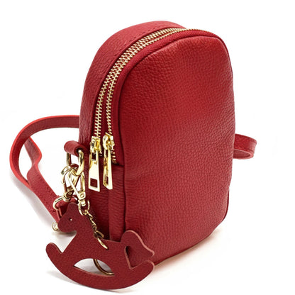 Argelia Mini Cow Leather Crossbody Bag - Made In Italy