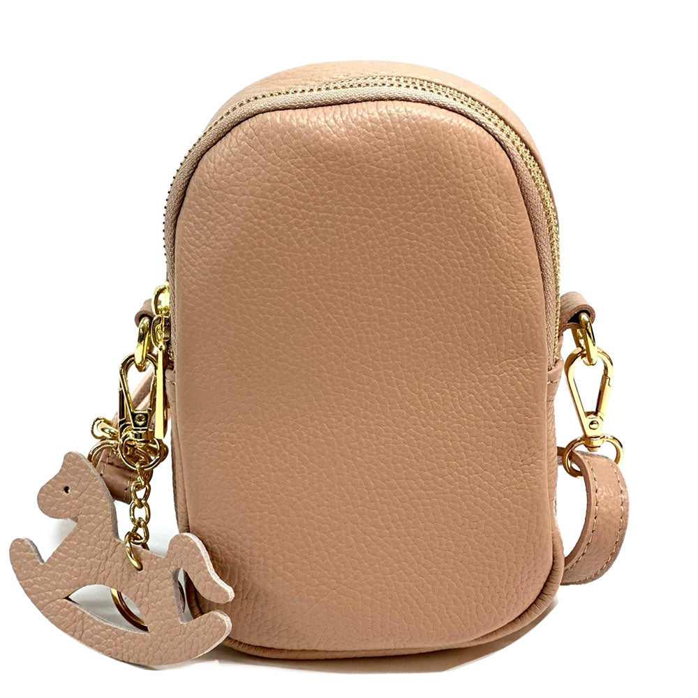 Argelia Mini Cow Leather Crossbody Bag - Made In Italy
