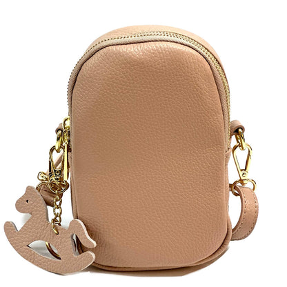 Argelia Mini Cow Leather Crossbody Bag - Made In Italy