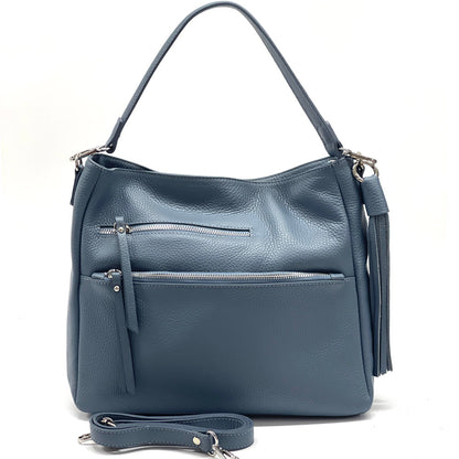 Evelyn leather shoulder bag - Made In Italy