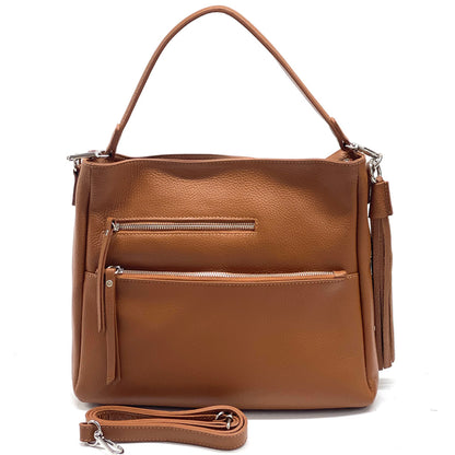 Evelyn leather shoulder bag - Made In Italy