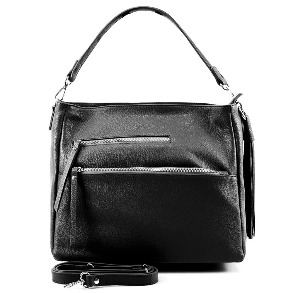 Evelyn leather shoulder bag - Made In Italy