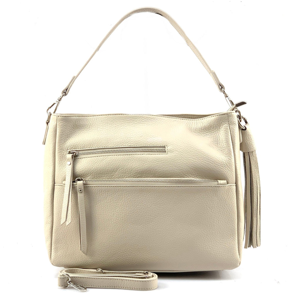 Evelyn leather shoulder bag - Made In Italy