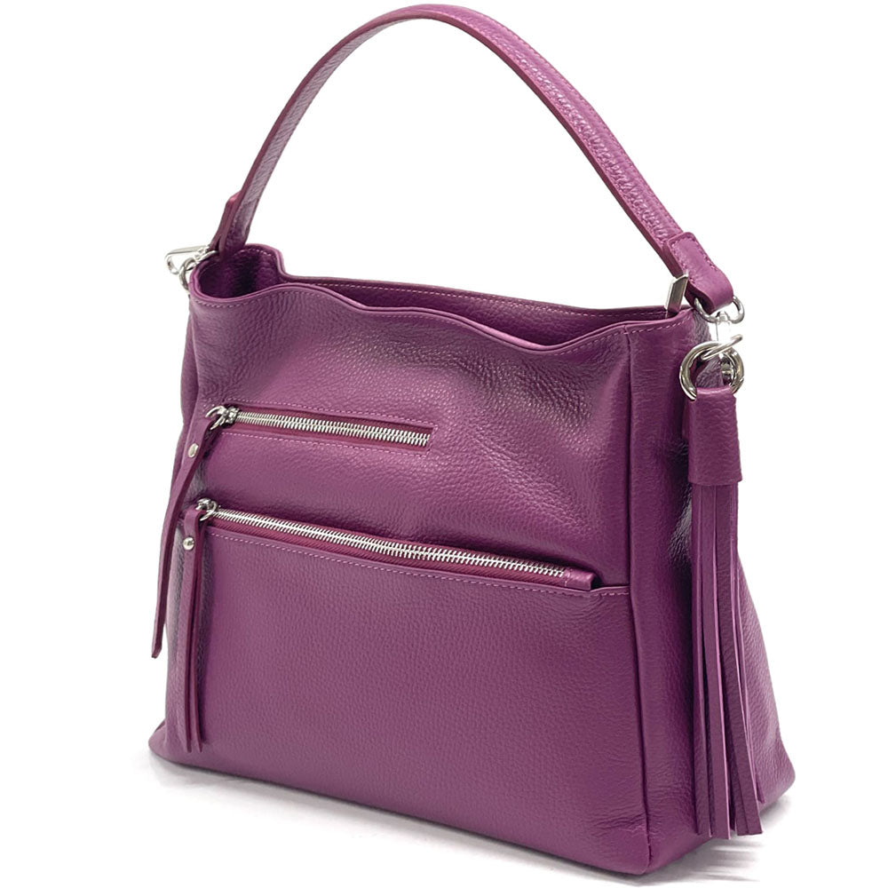 Evelyn leather shoulder bag - Made In Italy