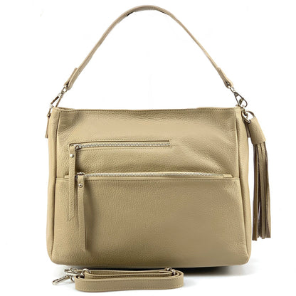 Evelyn leather shoulder bag - Made In Italy