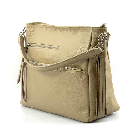 Evelyn leather shoulder bag - Made In Italy