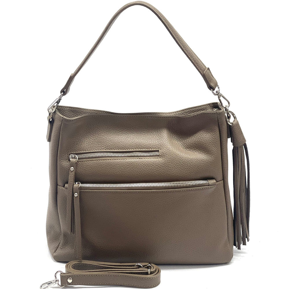Evelyn leather shoulder bag - Made In Italy