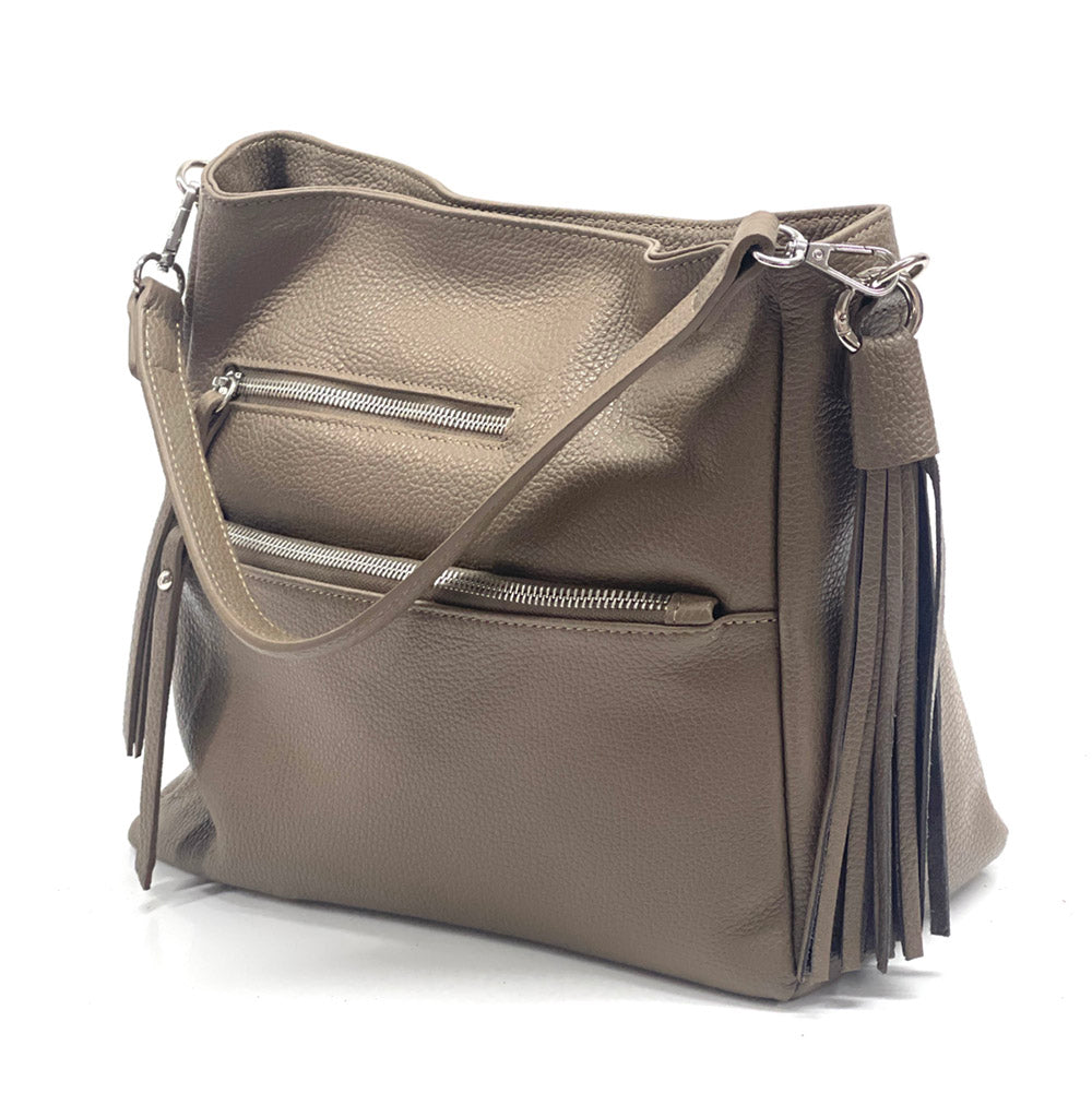 Evelyn leather shoulder bag - Made In Italy