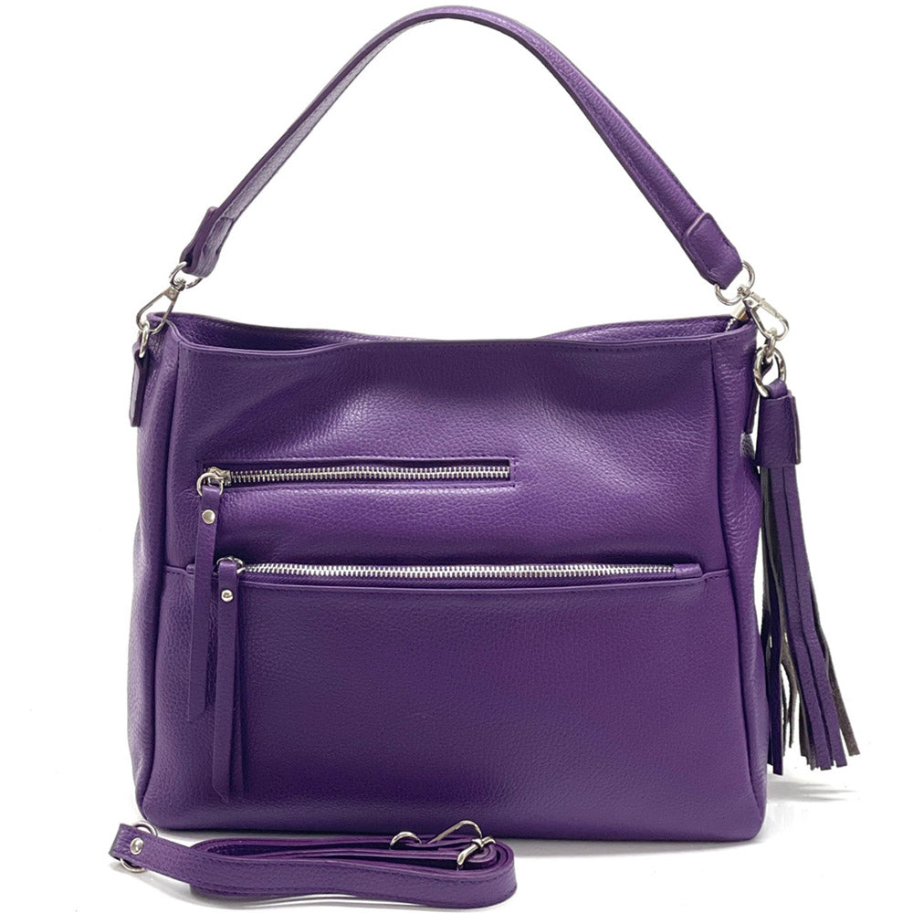 Evelyn leather shoulder bag - Made In Italy