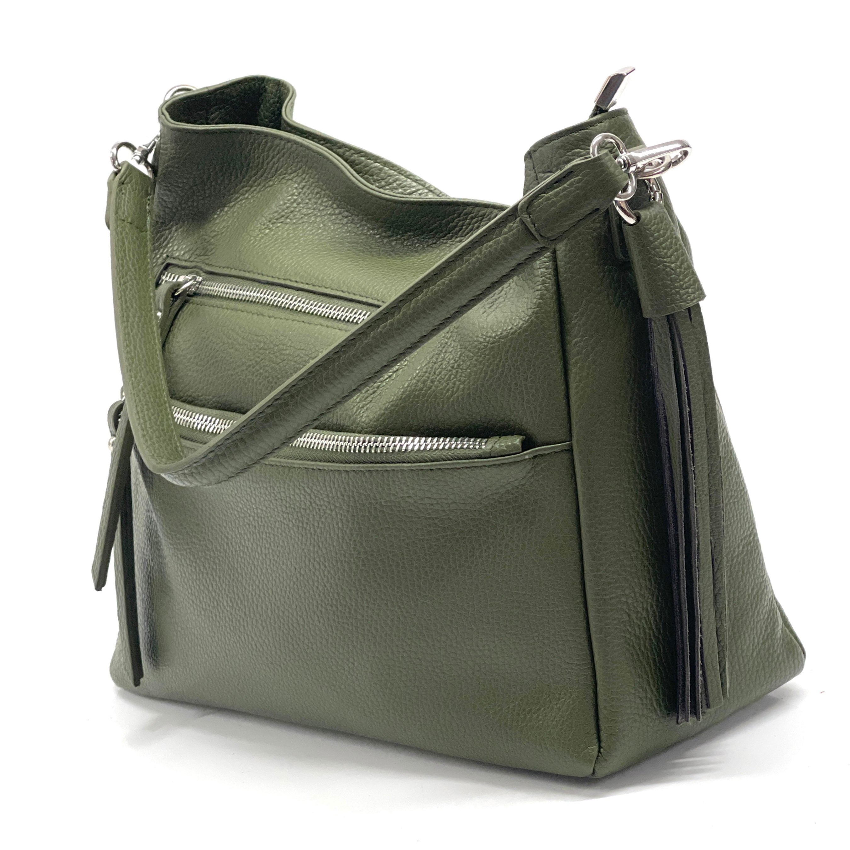 Evelyn leather shoulder bag - Made In Italy
