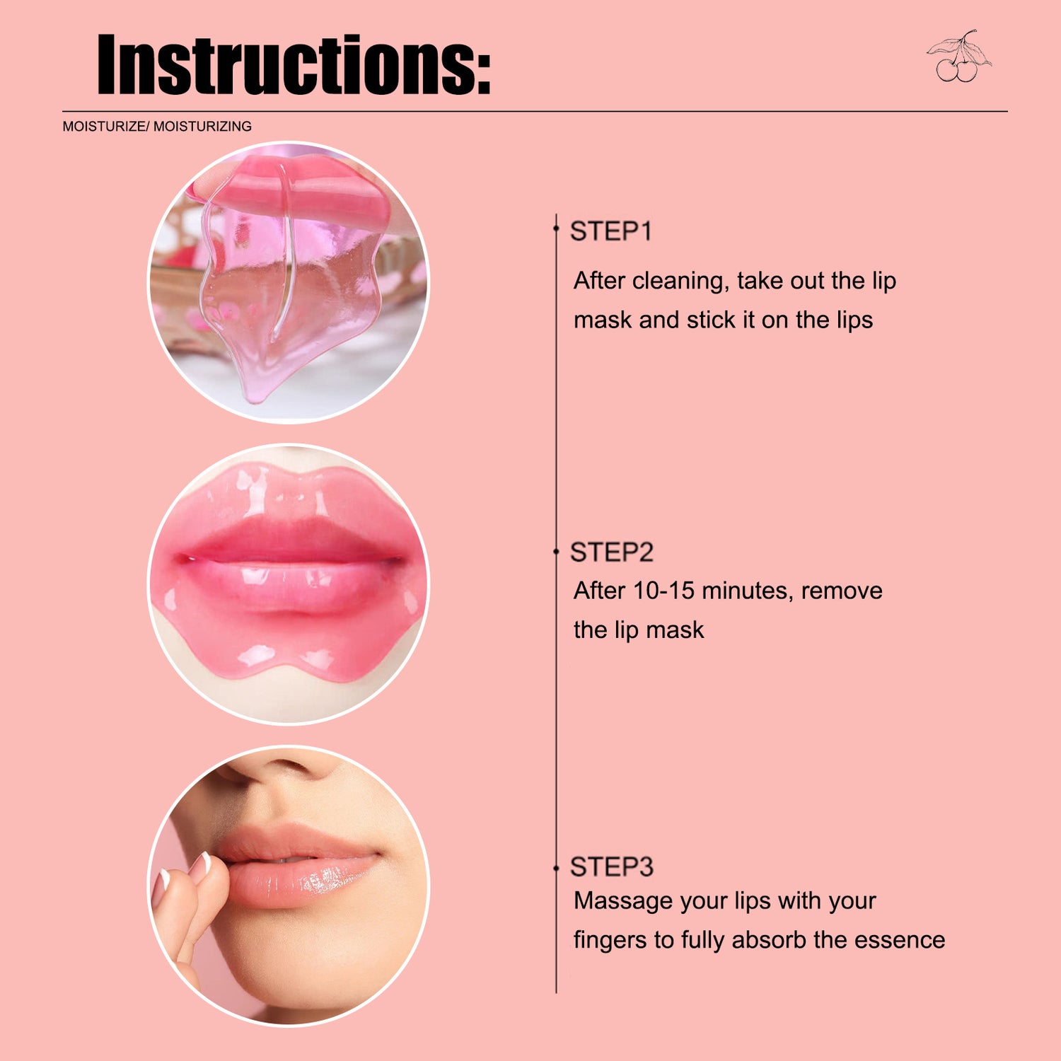 EELHOE Cherry Crystal Lip Mask Hydrates And Moisturizes Lips, Removes Dead Skin Without Greasy And Reduces Lip Lines