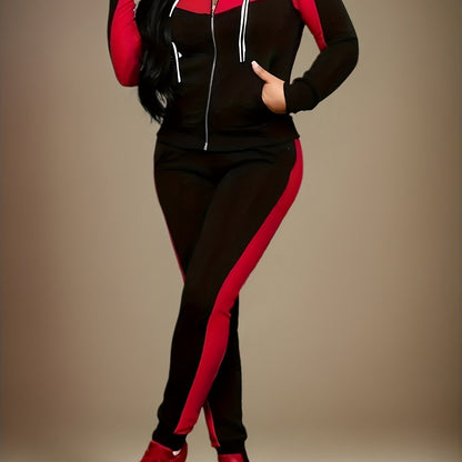 2025 Red &amp; Black Camo Hoodie Set | Women&